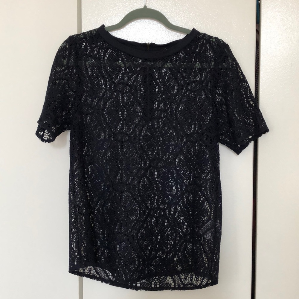 Banana Republic Navy Lace Top